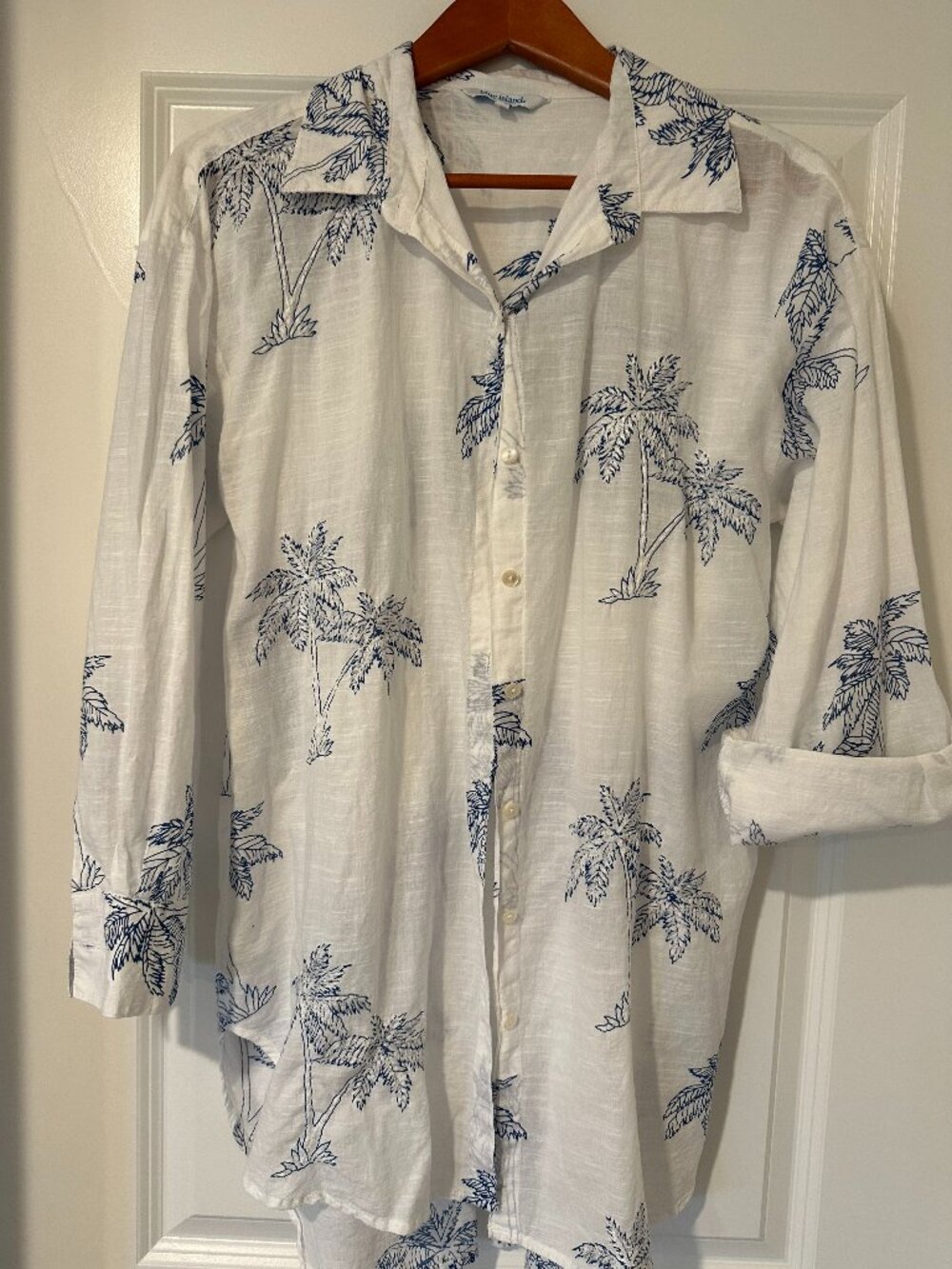 Women's White Oversized linen like Beach Pool Coverup